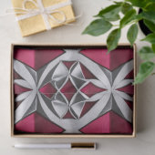 Silber auf dem Ruby Geometric Decoupage Tissue Seidenpapier (Geschenk)