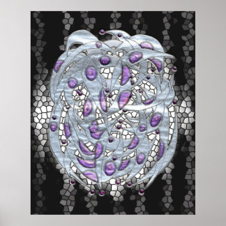 Silber auf festem Glas Poster