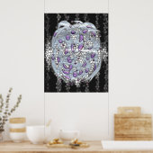 Silber auf festem Glas Poster (Küche)