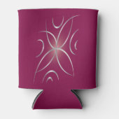 Silber auf Magenta Dosenkühler (Vorderseite)