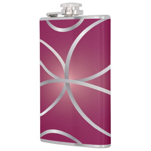 Silber auf Magenta Flachmann (Links)