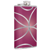 Silber auf Magenta Flachmann (Rechts)