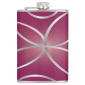 Silber auf Magenta Flachmann (Vorderseite)