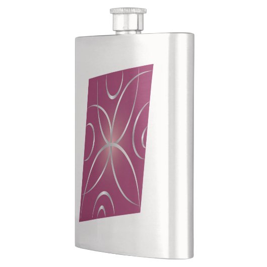 Silber auf Magenta Flachmann (Links)