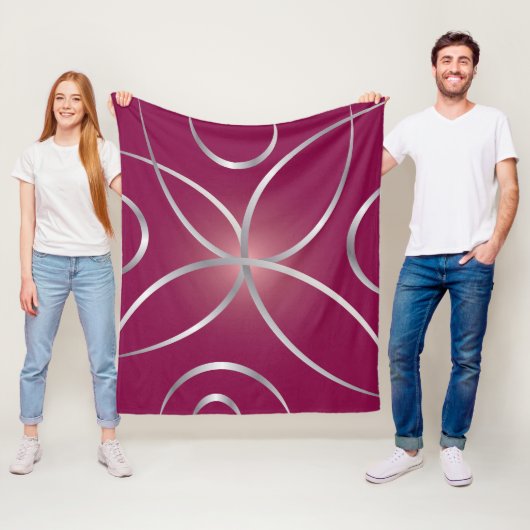 Silber auf Magenta Fleecedecke (Beispiel)