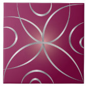 Silber auf Magenta Fliese (Vorderseite)