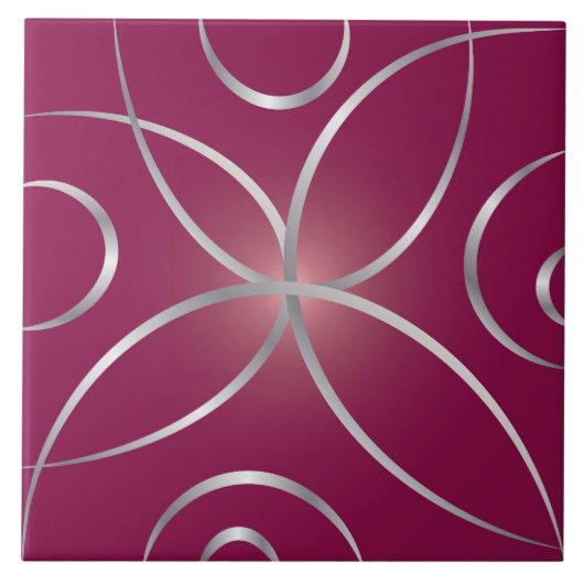 Silber auf Magenta Fliese (Vorderseite)