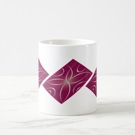 Silber auf Magenta Kaffeetasse (Mittel)