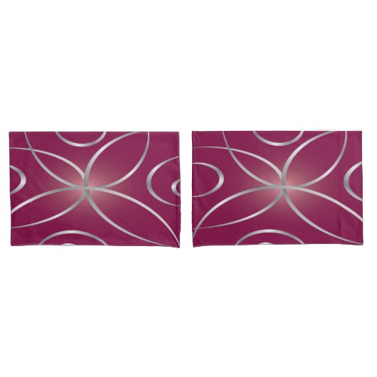 Silber auf Magenta Kissenbezug (Vorderseite-Set)