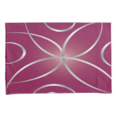 Silber auf Magenta Kissenbezug (Vorderseite-Rechts)