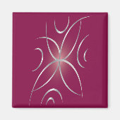 Silber auf Magenta Magnet (Vorne)