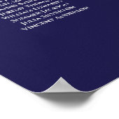 Silber auf Navy Blue 15 Table Wedding Seating Char Poster (Ecke)
