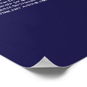 Silber auf Navy Blue 20 Table Wedding Seating Char Poster (Ecke)