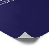 Silber auf Navy Blue 30 Table Wedding Seating Char Poster (Ecke)