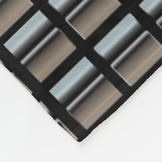 Silber auf schwarzem Fußboden Fleecedecke (Ecke)