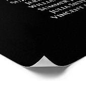 Silber auf schwarzen 9-Tisch-Hochzeitskarte Poster (Ecke)