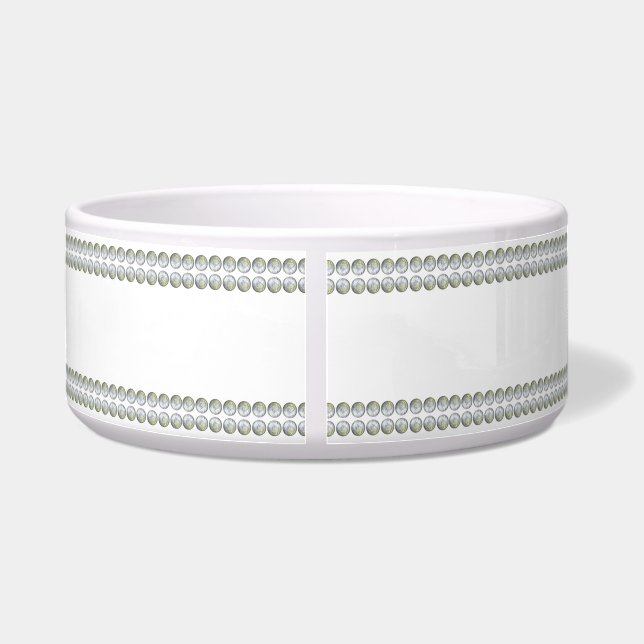 Silber auf weißem Pet Bowl Napf (Rückseite)