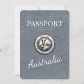 Silber Australien Reisepass Save The Date (Vorderseite)