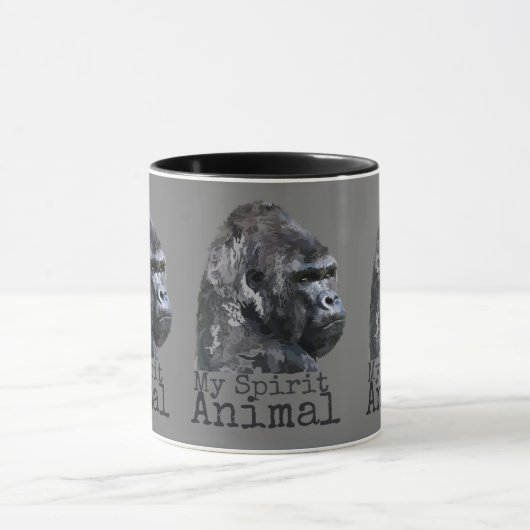 Silber Back Gorilla Spirit Tier Tasse (Zentrum)