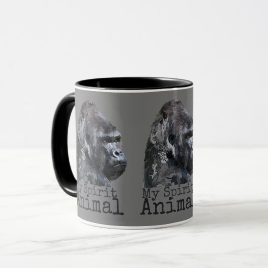 Silber Back Gorilla Spirit Tier Tasse (Vorderseite Links)