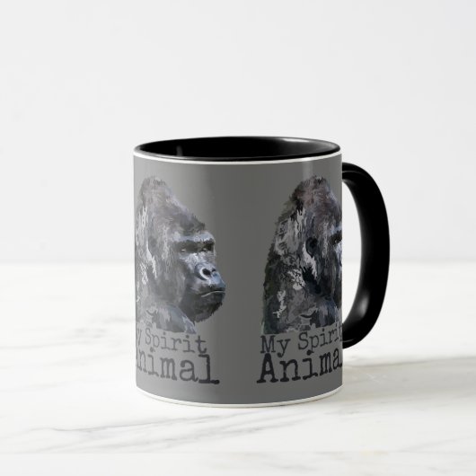 Silber Back Gorilla Spirit Tier Tasse (VorderseiteRechts)
