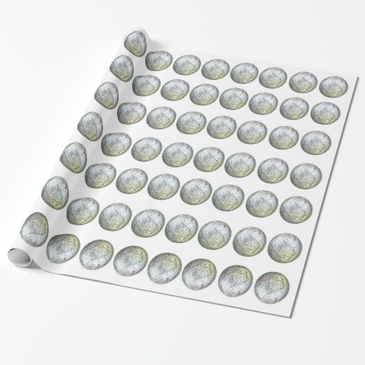 Silber-Balls auf weißem Umschlagpapier Geschenkpapier (Ungerollt)