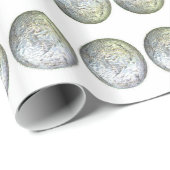 Silber-Balls auf weißem Umschlagpapier Geschenkpapier (Rolleneckpunkt)