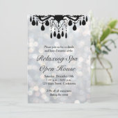 Silber beleuchtet offenes Haus Einladung (Stehend Vorderseite)