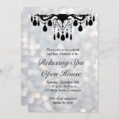 Silber beleuchtet offenes Haus Einladung (Vorne/Hinten)