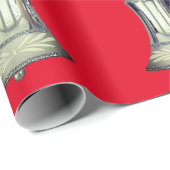 Silber Bells Red Wrapping Paper Geschenkpapier (Rolleneckpunkt)