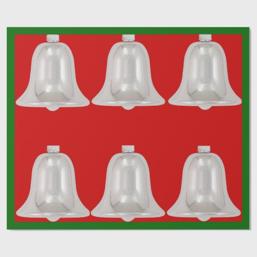 Silber Bells Wrapping Paper Geschenkpapier (Flach)