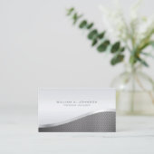 Silber-Beruflich Visitenkarte (Stehend Vorderseite)