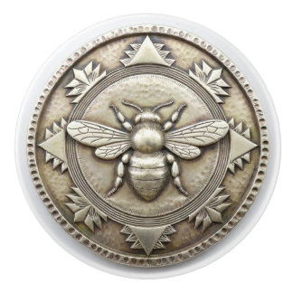 Silber-Bienen-Keramikknopf Keramikknauf