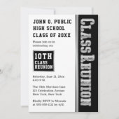 Silber | Black Modern Class Wiedersehen Partys Einladung (Vorderseite)