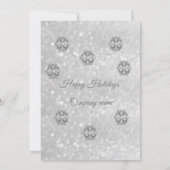 Silber/Blau glitterte Weihnachtsgeschenk-Party Einladung (Rückseite)