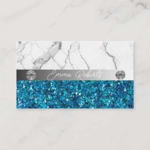 Silber Blaue Marmor Diamant Coach Visitenkarte
