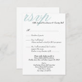 Silber blu gala formales Ereignis elegante UAWG Re Einladung (Vorne/Hinten)