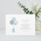 Silber, Blue Books for Baby, Book Request Card Dankeskarte (Stehend Vorderseite)