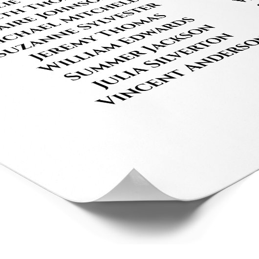 Silber Blühe 10 Tabelle Hochzeitsdiagramm Poster (Ecke)