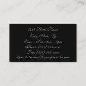 "Silber Blühe auf Schwarz" Visitenkarte (Rückseite)
