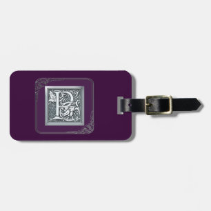 Silber blühen Monogramm - P Gepäckanhänger