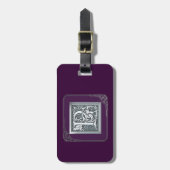 Silber blühen Monogramm - P Gepäckanhänger (Vorderseite vertikal)