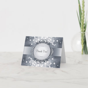 Silber Bokeh 25. Jubiläums-Dankeskarten Dankeskarte