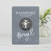 Silber Brasilien Reisepass Save The Date (Stehend Vorderseite)