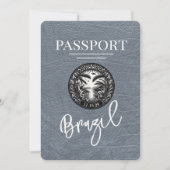 Silber Brasilien Reisepass Save The Date (Vorderseite)
