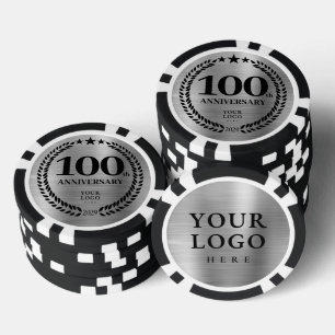 Silber Business 100. Jubiläum Pokerchips