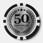 Silber Business 50. Jubiläum Pokerchips (Vorderseite)