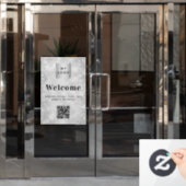 Silber-Business-Logo Begrüßung Eröffnung QR-Code Fensteraufkleber (Büro Tür)