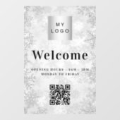 Silber-Business-Logo Begrüßung Eröffnung QR-Code Fensteraufkleber (Blatt)