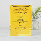 Silber Butter Gelb Moderne Hochzeit Termin vormerk Save The Date (Stehend Vorderseite)